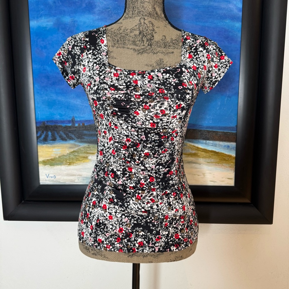 Fifilles Paris Floral Pattern Ruched Top